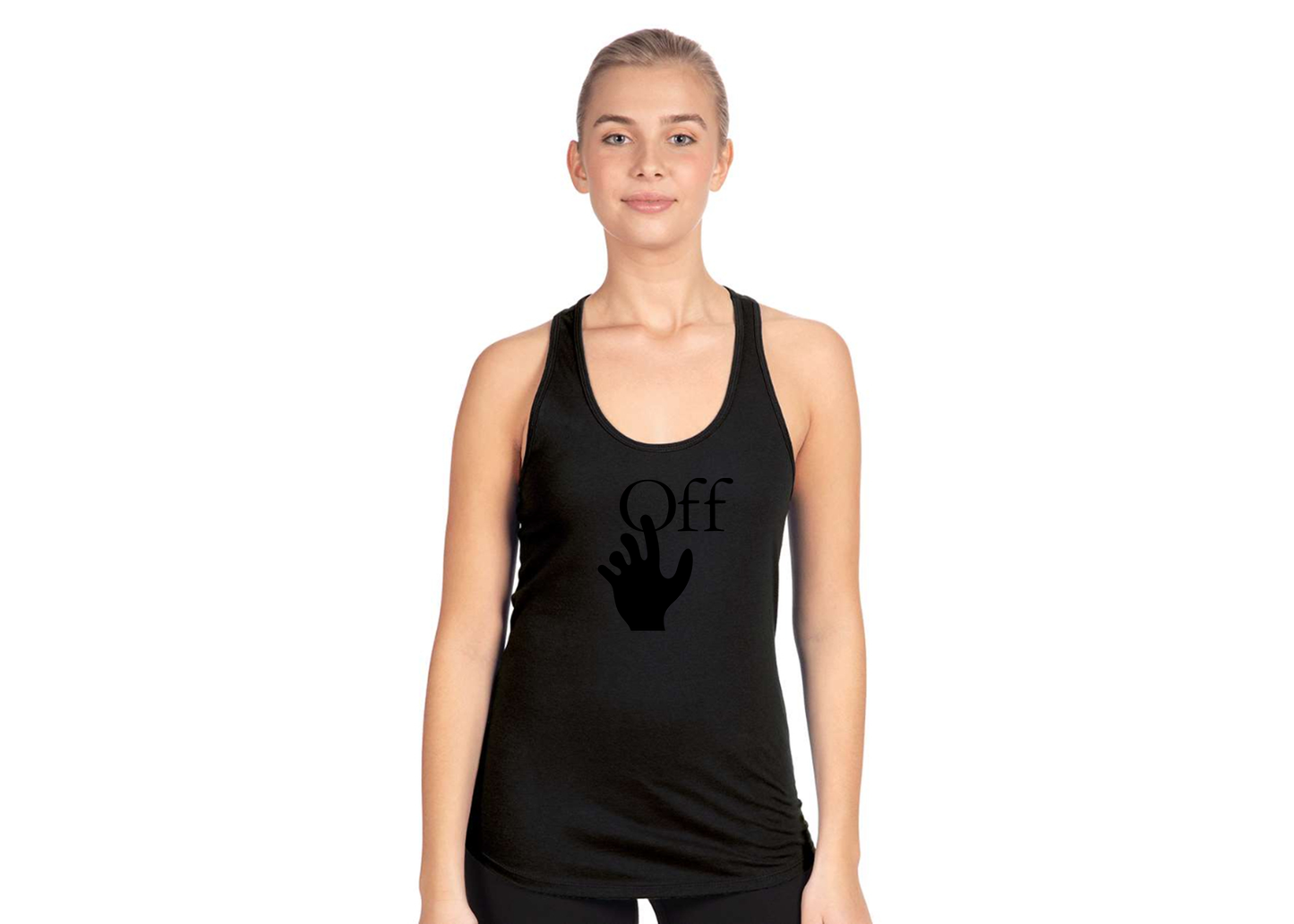Women's Off-White Hand Next Level Ideal Racerback Tank