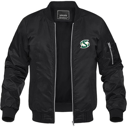 Men's Sacramento State Hornets Logo  Lightweight Bomber Jacket Windbreaker Softshell Varsity Jacket Coat