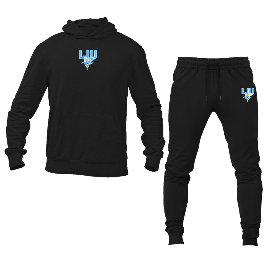 Men's LIU Brooklyn Blackbirds Logo Hoodie Joggers Set