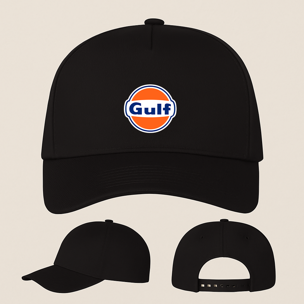 George Gulf Oil Logo Five Panel Twill Snapback Cap