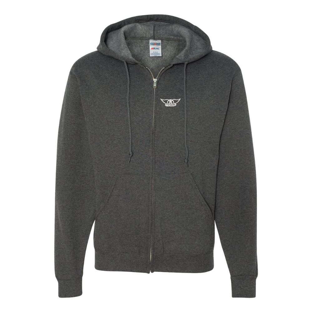 Men's Aerosmith Logo JERZEES NuBlend Full-Zip Hooded Sweatshirt