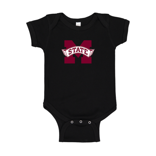 Mississippi State Bulldogs Logo Baby Romper Onesie