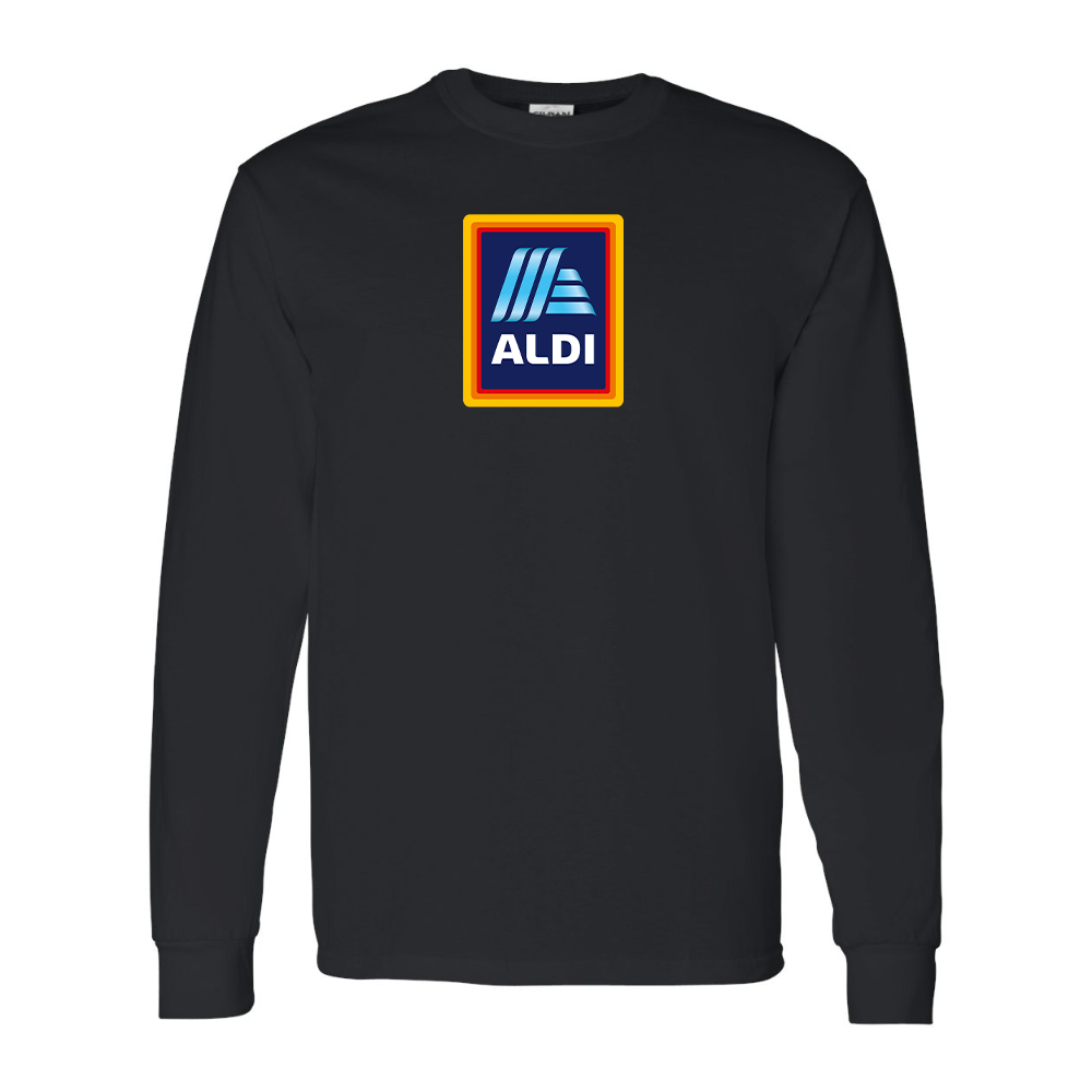 Men's Aldi Logo Gildan Heavy Cotton Long Sleeve T-Shirt