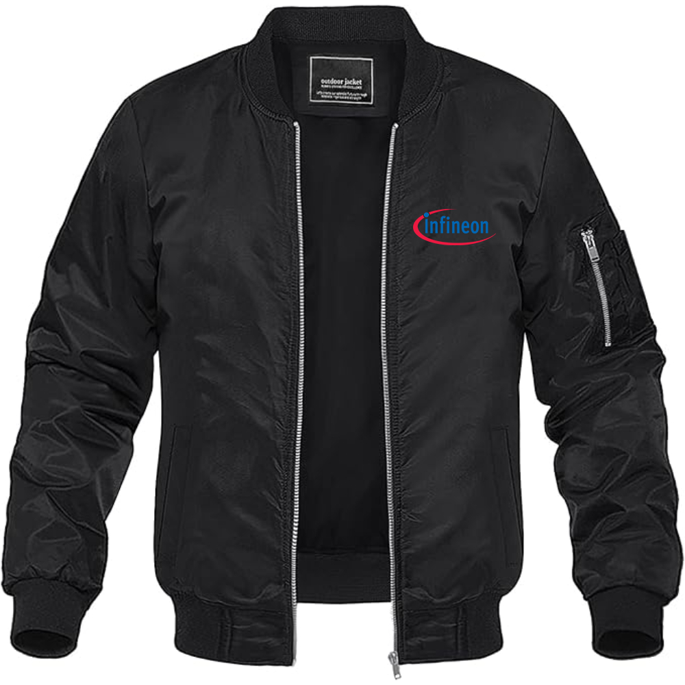 Men's Infineon Logo Lightweight Bomber Jacket Windbreaker Softshell Varsity Jacket Coat