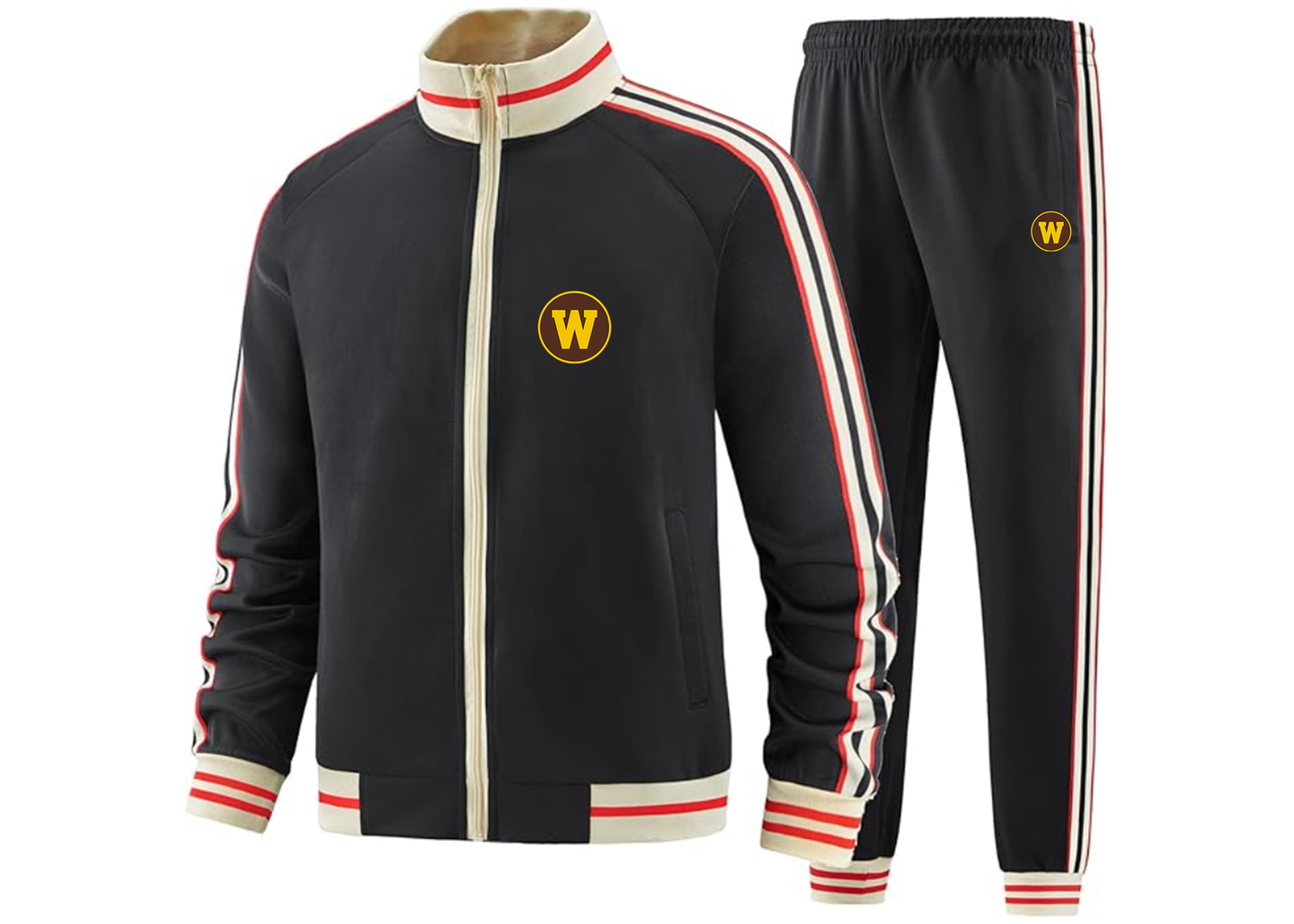 Men's Western Michigan Broncos Tracksuit with Bold Striped Accents and Zippered Front Athletic Wear