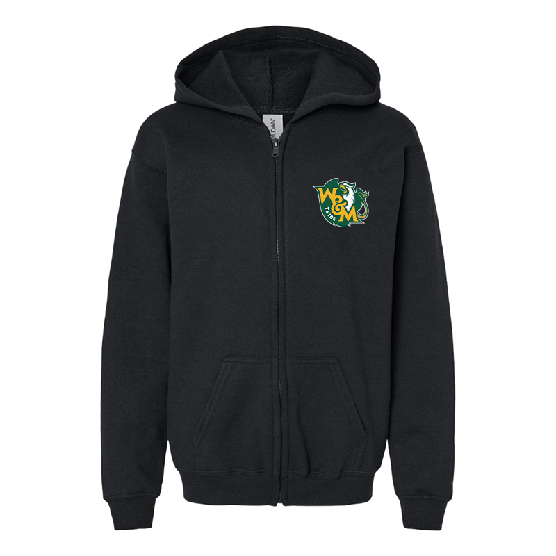 Gildan Heavy Blend Youth William and Mary Tribe Full Zip Hooded Sweatshirt