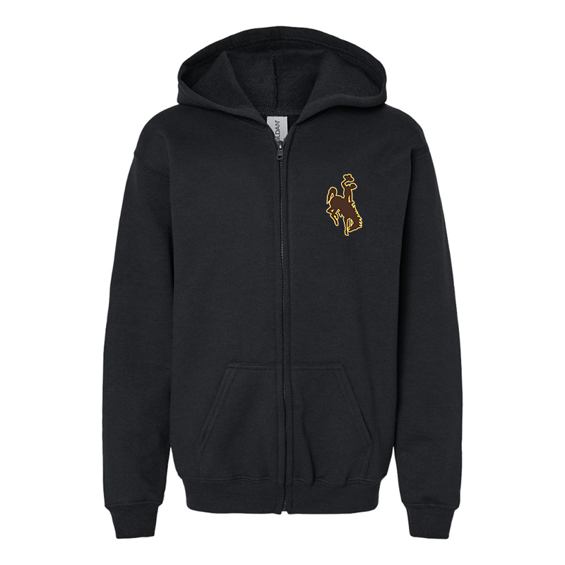Gildan Heavy Blend Youth Wyoming Cowboys Full Zip Hooded Sweatshirt