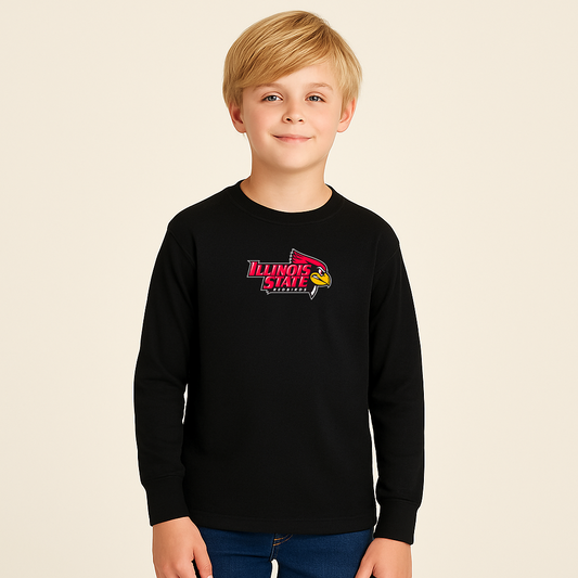 Youth Illinois State Redbirds Logo Cotton Long Sleeve T-Shirt