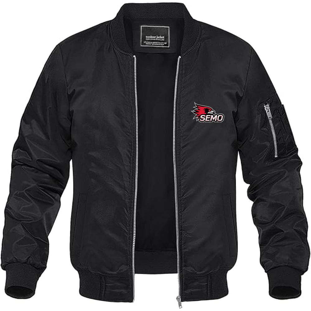 Men's SEMO Redhawks Logo Lightweight Bomber Jacket Windbreaker Softshell Varsity Jacket Coat