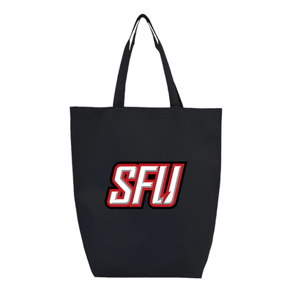 Saint Francis Red Flash Logo Q-Tees Non-Woven Gusset Bottom Tote
