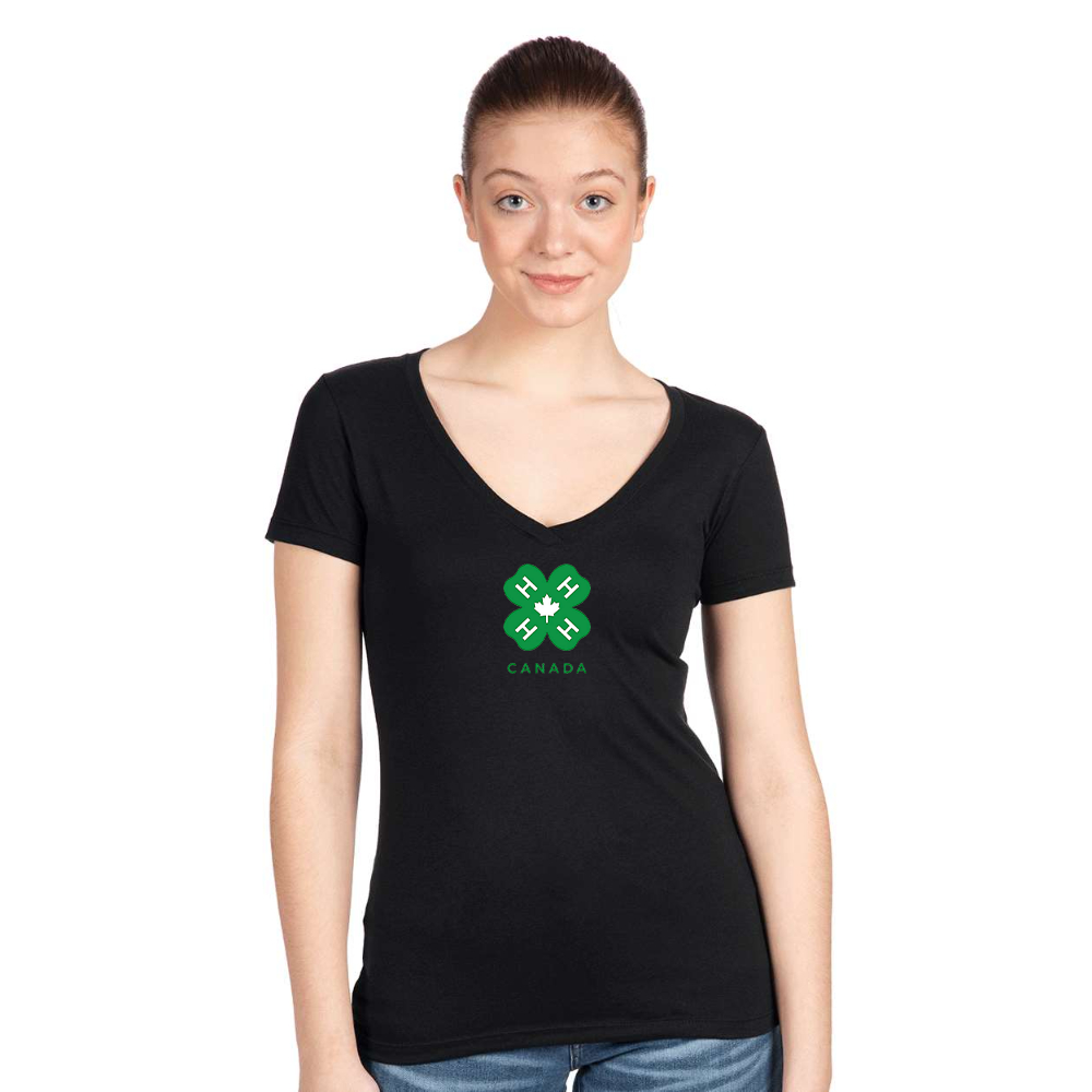 Women's 4H Canada Logo Next Level V-Neck T-Shirt