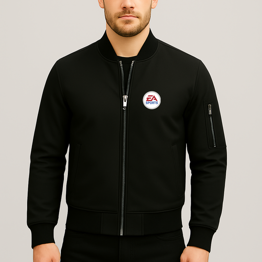 Men's EA SPORTS Logo Lightweight Bomber Jacket Windbreaker Softshell Varsity Jacket Coat