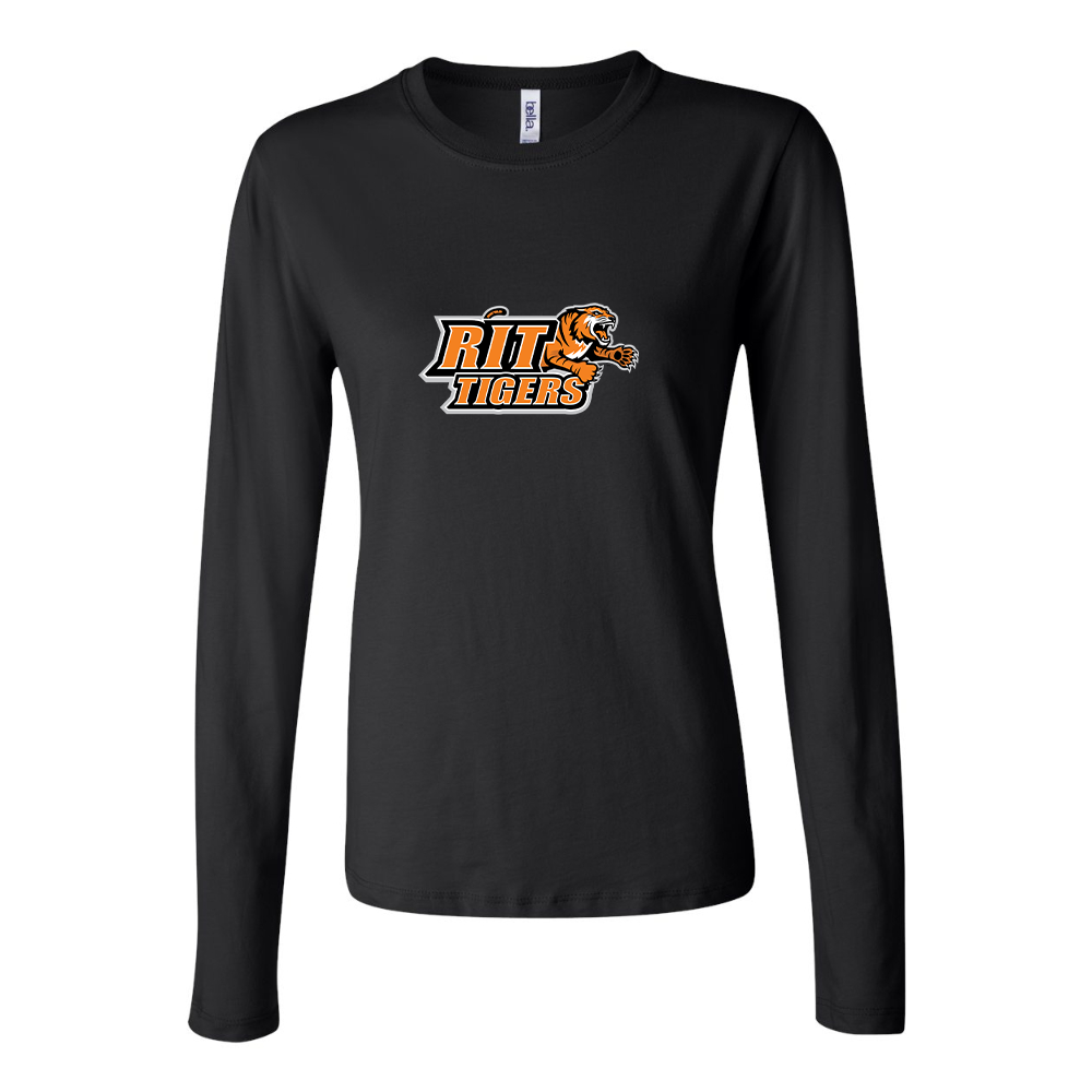 BELLA CANVAS Women’s RIT Tigers Logo Jersey Long Sleeve Tee