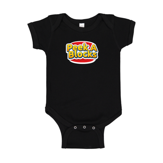 Peek A Blocks Logo Baby Romper Onesie