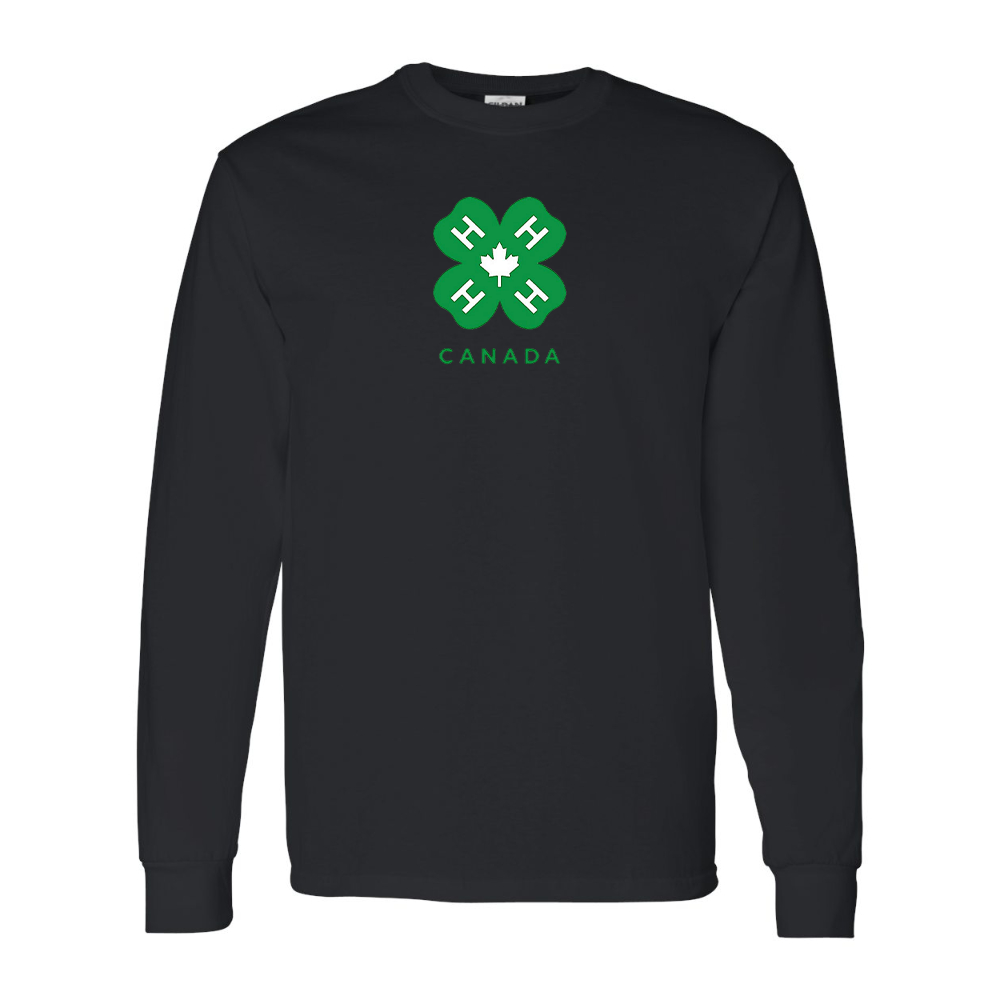 Men's 4H Canada Logo Gildan Heavy Cotton Long Sleeve T-Shirt