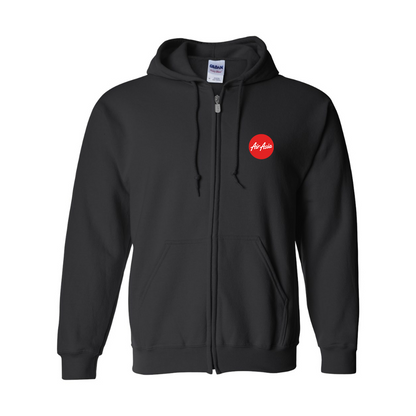 Men's Air Asia Logo Gildan  Heavy Blend Full Zip Hooded Sweatshirt