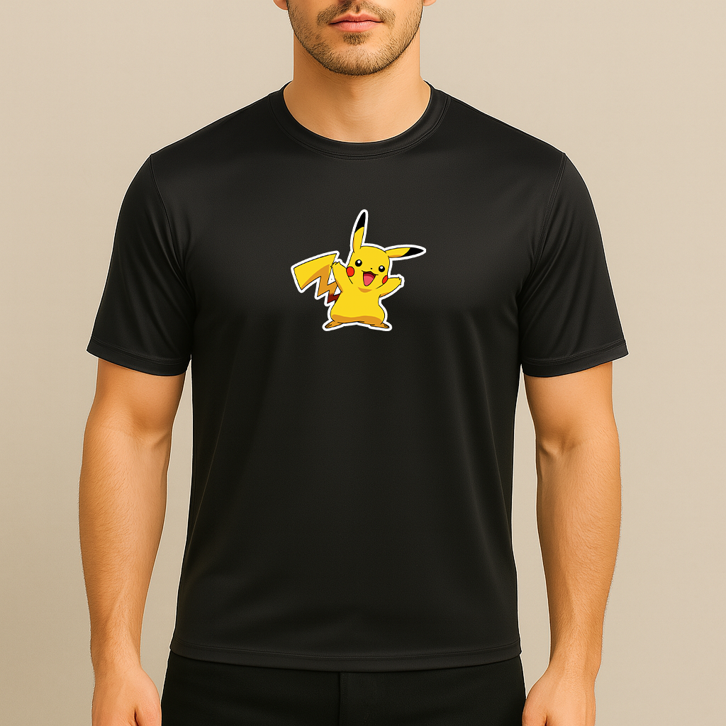 Men's Pikachu Cartoon Polyester T-Shirt