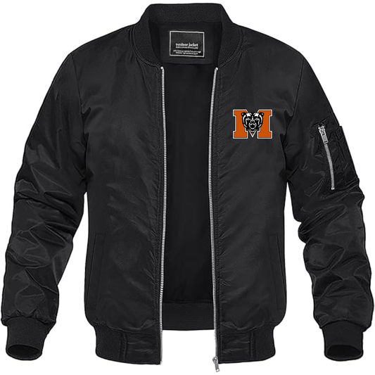 Men's Mercer Bears Logo Lightweight Bomber Jacket Windbreaker Softshell Varsity Jacket Coat