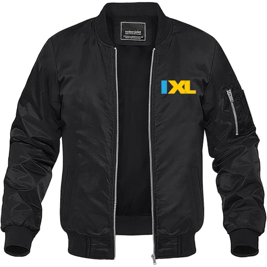 Men's IXL Logo Lightweight Bomber Jacket Windbreaker Softshell Varsity Jacket Coat