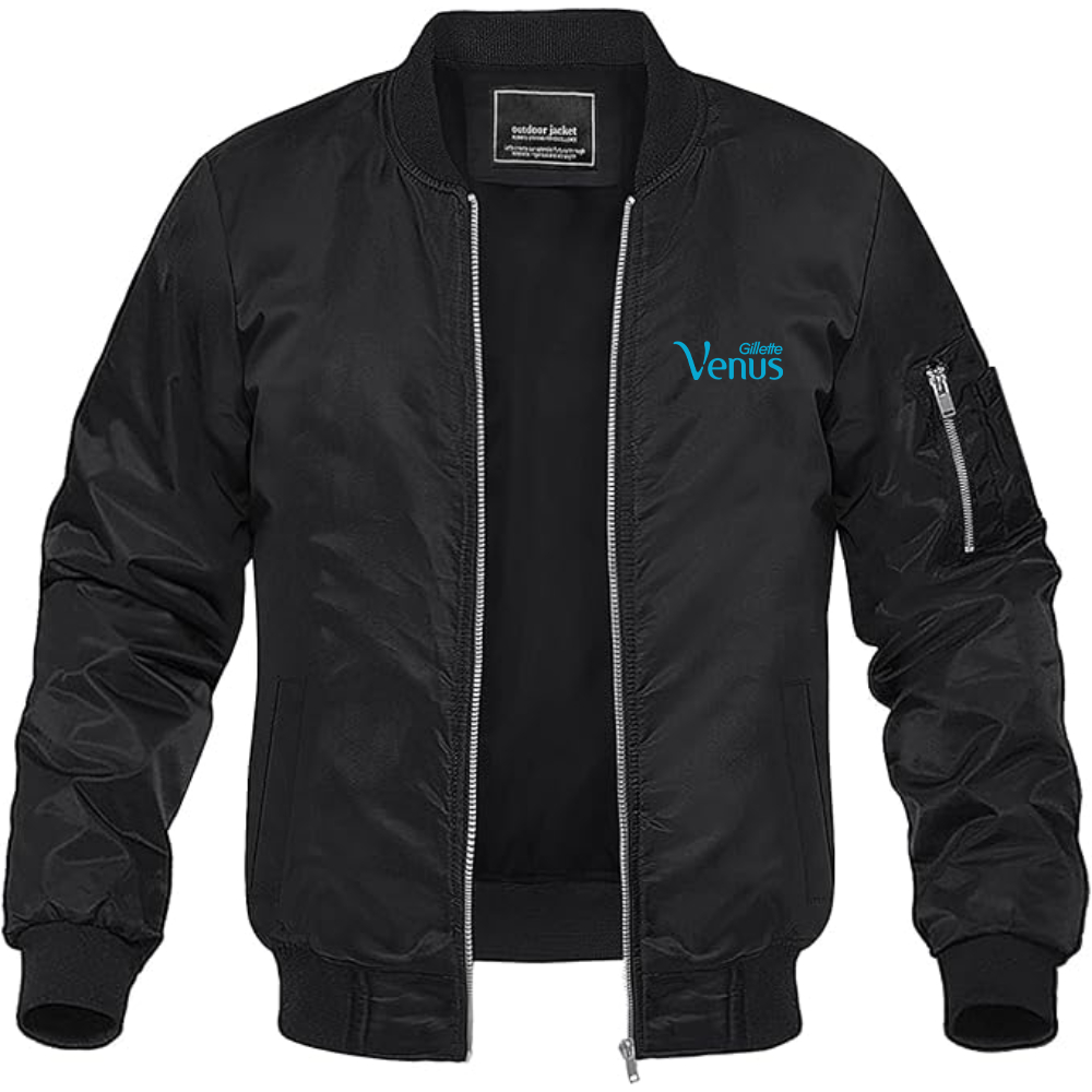 Men's Gillette Venus Logo Lightweight Bomber Jacket Windbreaker Softshell Varsity Jacket Coat