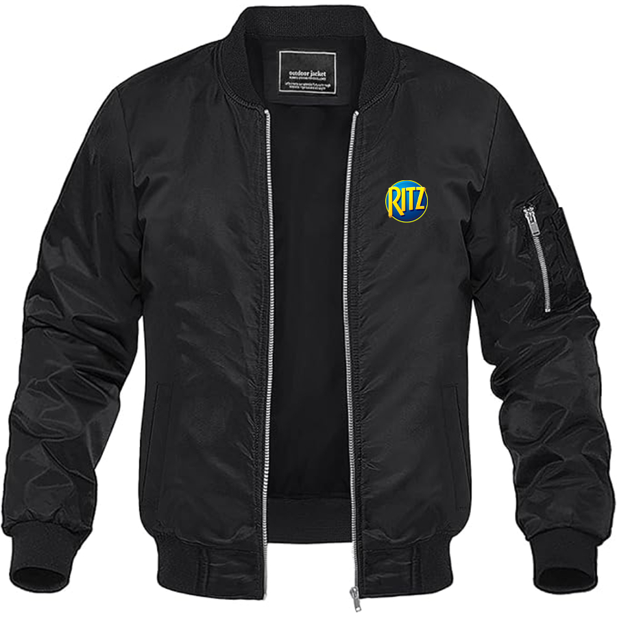 Men's Ritz Crackers Logo Lightweight Bomber Jacket Windbreaker Softshell Varsity Jacket Coat