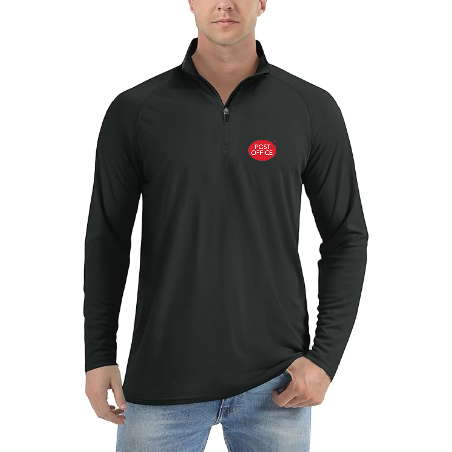 Men’s Post Office Logo Lightweight Quarter-Zip Athletic Shirt Long Sleeve Performance Wear