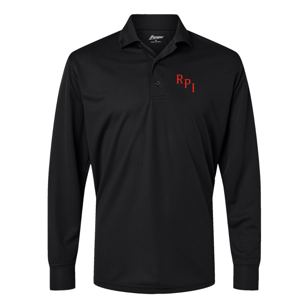 Men's RPI Engineers Logo Paragon Prescott Long Sleeve Polo
