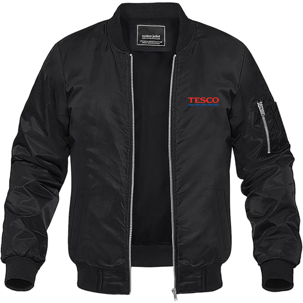 Men's Tesco Logo Lightweight Bomber Jacket Windbreaker Softshell Varsity Jacket Coat