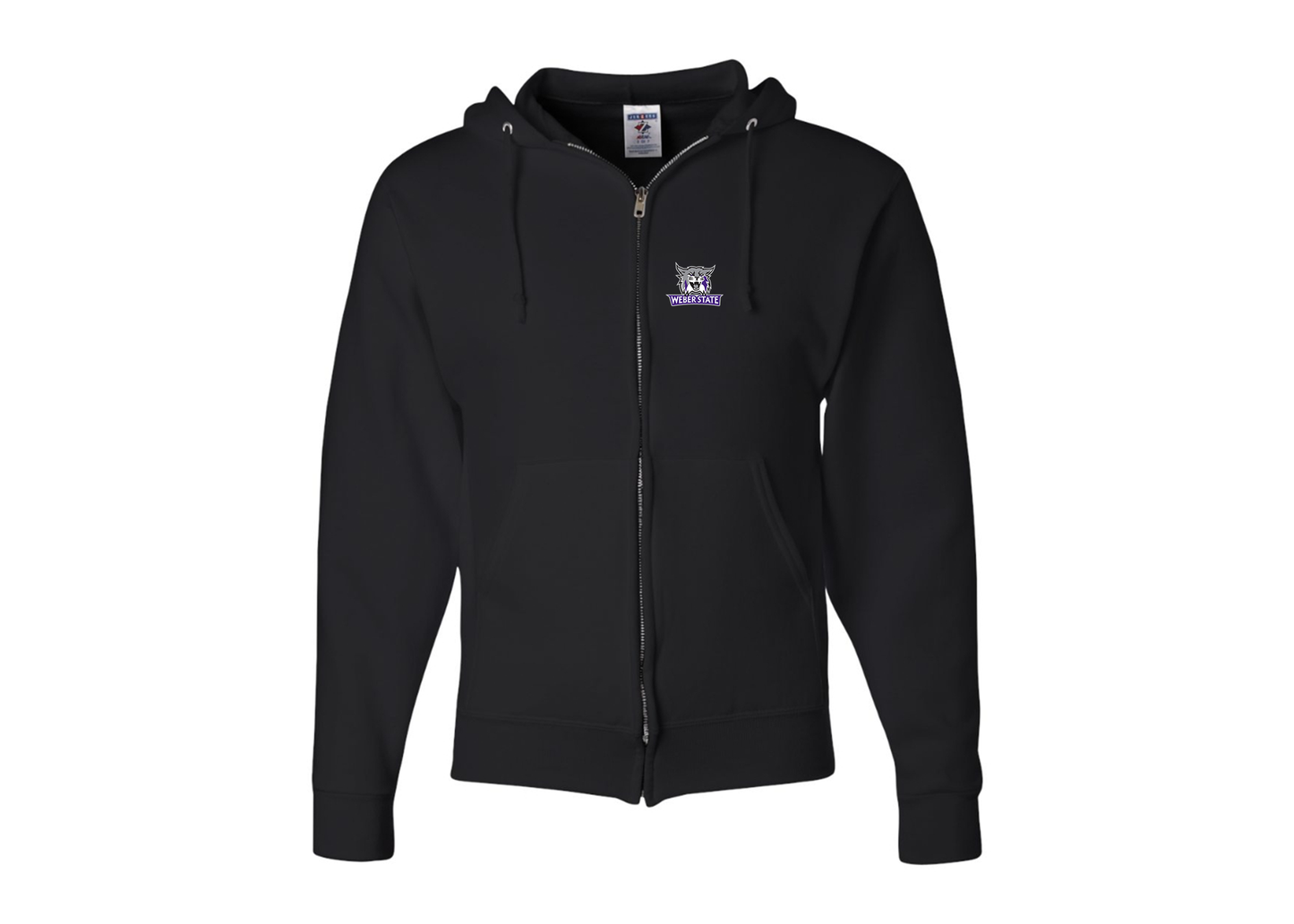Men's Weber State Wildcats JERZEES NuBlend Full-Zip Hooded Sweatshirt