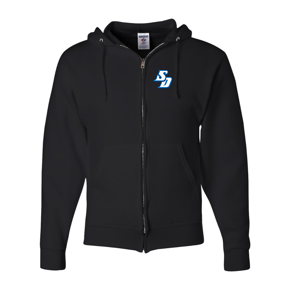 Men's San Diego Toreros Logo JERZEES NuBlend Full-Zip Hooded Sweatshirt