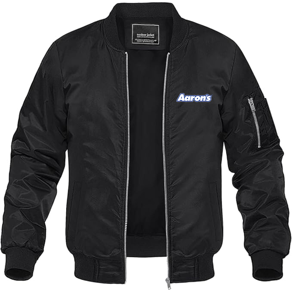 Men's Aaron_s Logo Lightweight Bomber Jacket Windbreaker Softshell Varsity Jacket Coat