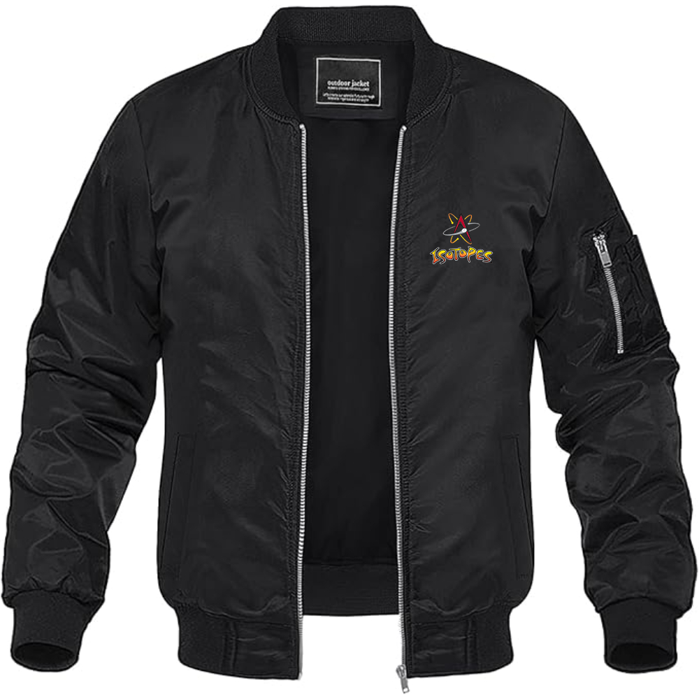 Men's Albuquerque Isotopes Logo Lightweight Bomber Jacket Windbreaker Softshell Varsity Jacket Coat