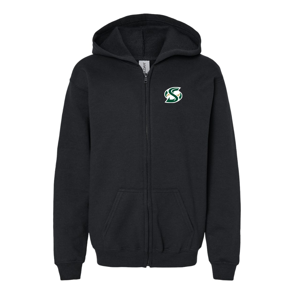 Gildan Heavy Blend Youth Sacramento State Hornets Logo  Full Zip Hooded Sweatshirt
