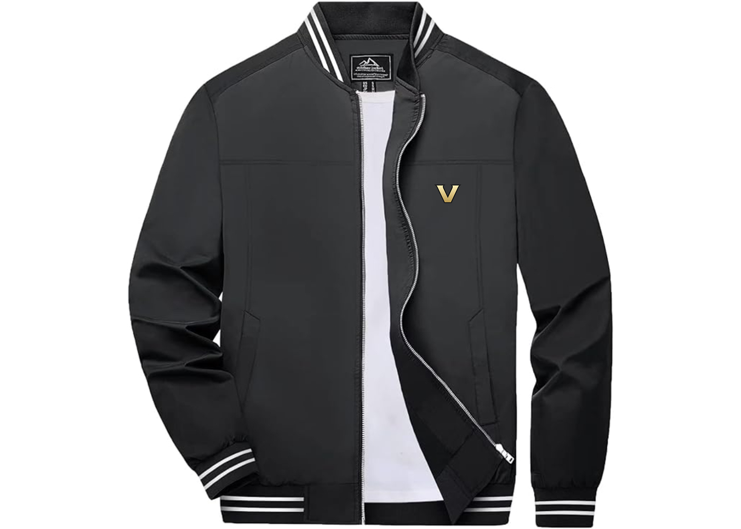 Men's Vanderbilt Commodores Lightweight Zip-Up Ribbed Collar and Cuffs Bomber Jacket