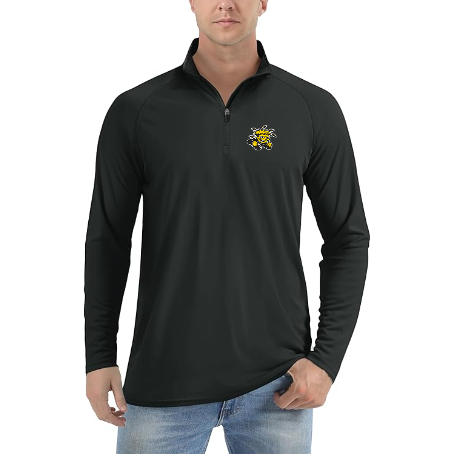 Men's Wichita State Shockers Lightweight Quarter-Zip Athletic Shirt Long Sleeve Performance Wear