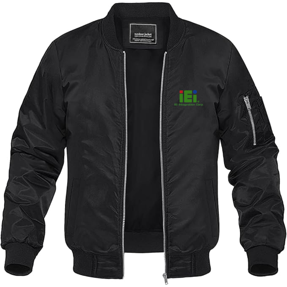 Men's IEI Logo Lightweight Bomber Jacket Windbreaker Softshell Varsity Jacket Coat