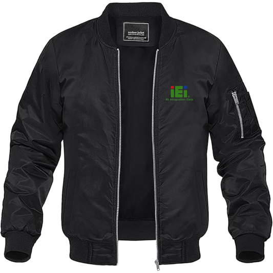Men's IEI Logo Lightweight Bomber Jacket Windbreaker Softshell Varsity Jacket Coat