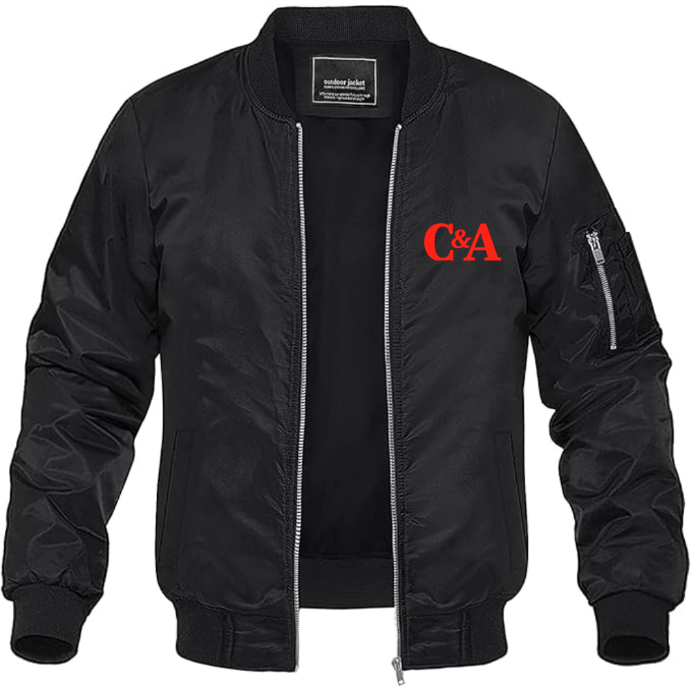 Men's  CA Logo Lightweight Bomber Jacket Windbreaker Softshell Varsity Jacket Coat
