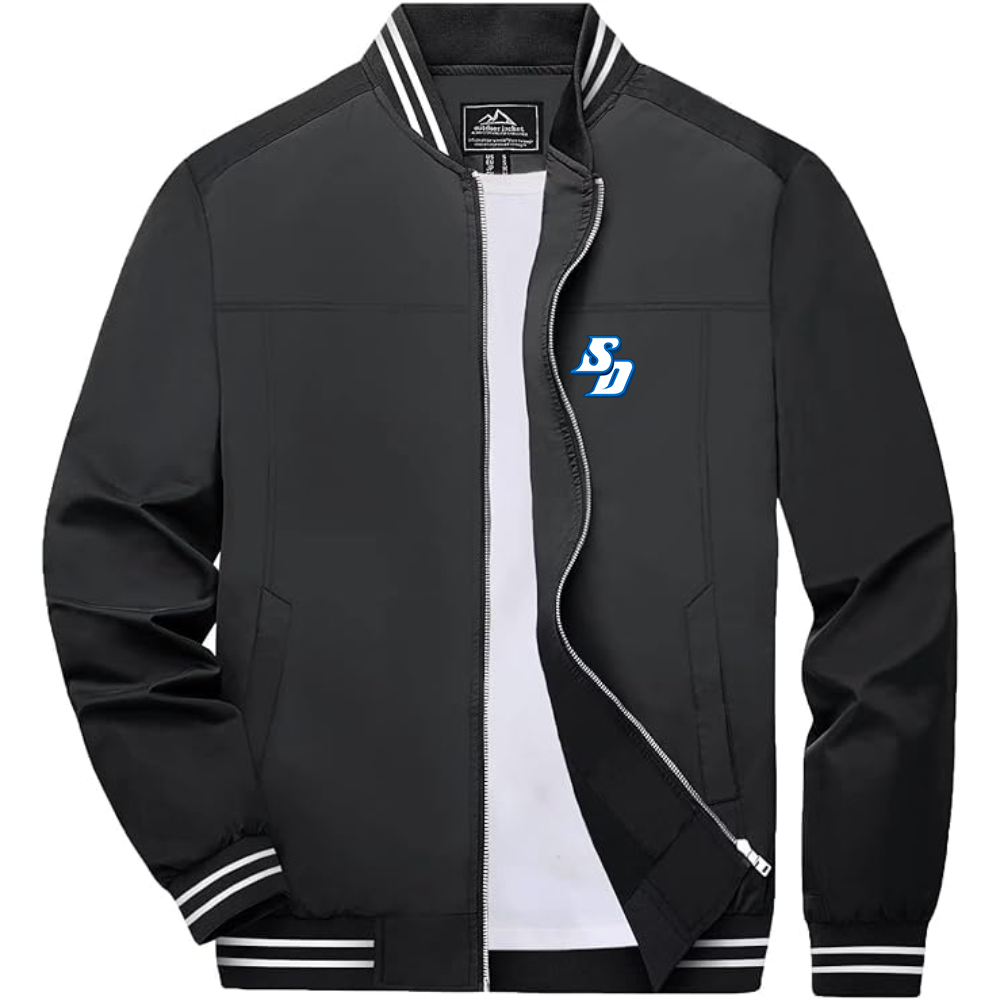 Men's San Diego Toreros Logo Lightweight Zip-Up Ribbed Collar and Cuffs Bomber Jacket