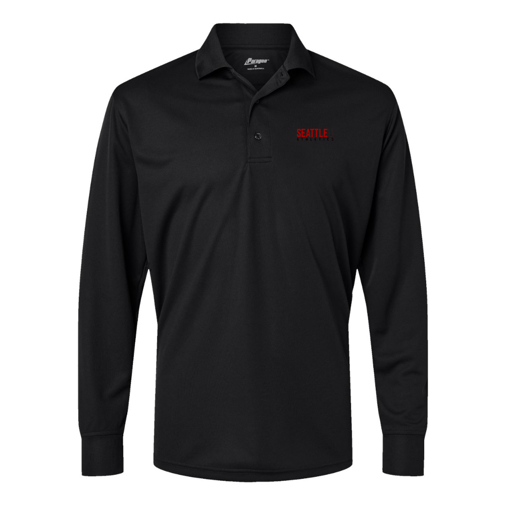 Men's Seattle Redhawks Logo Paragon Prescott Long Sleeve Polo