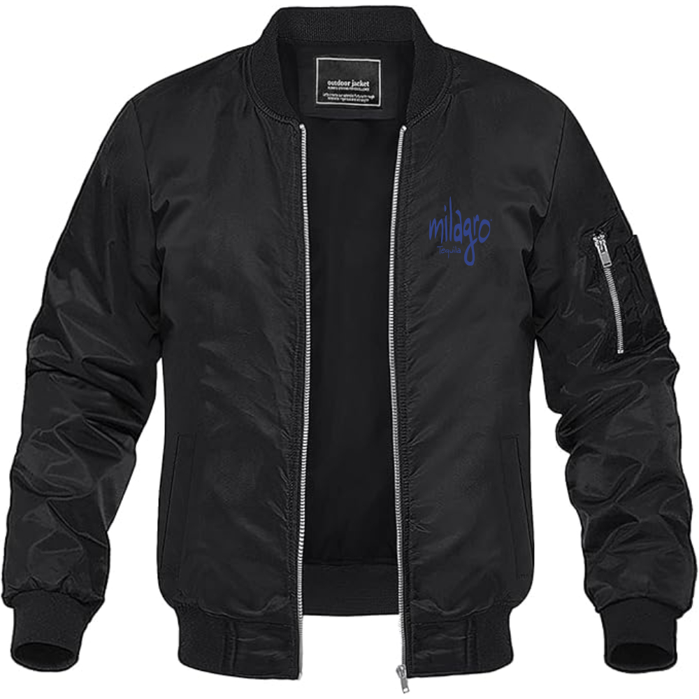 Men's Milagro Logo Lightweight Bomber Jacket Windbreaker Softshell Varsity Jacket Coat