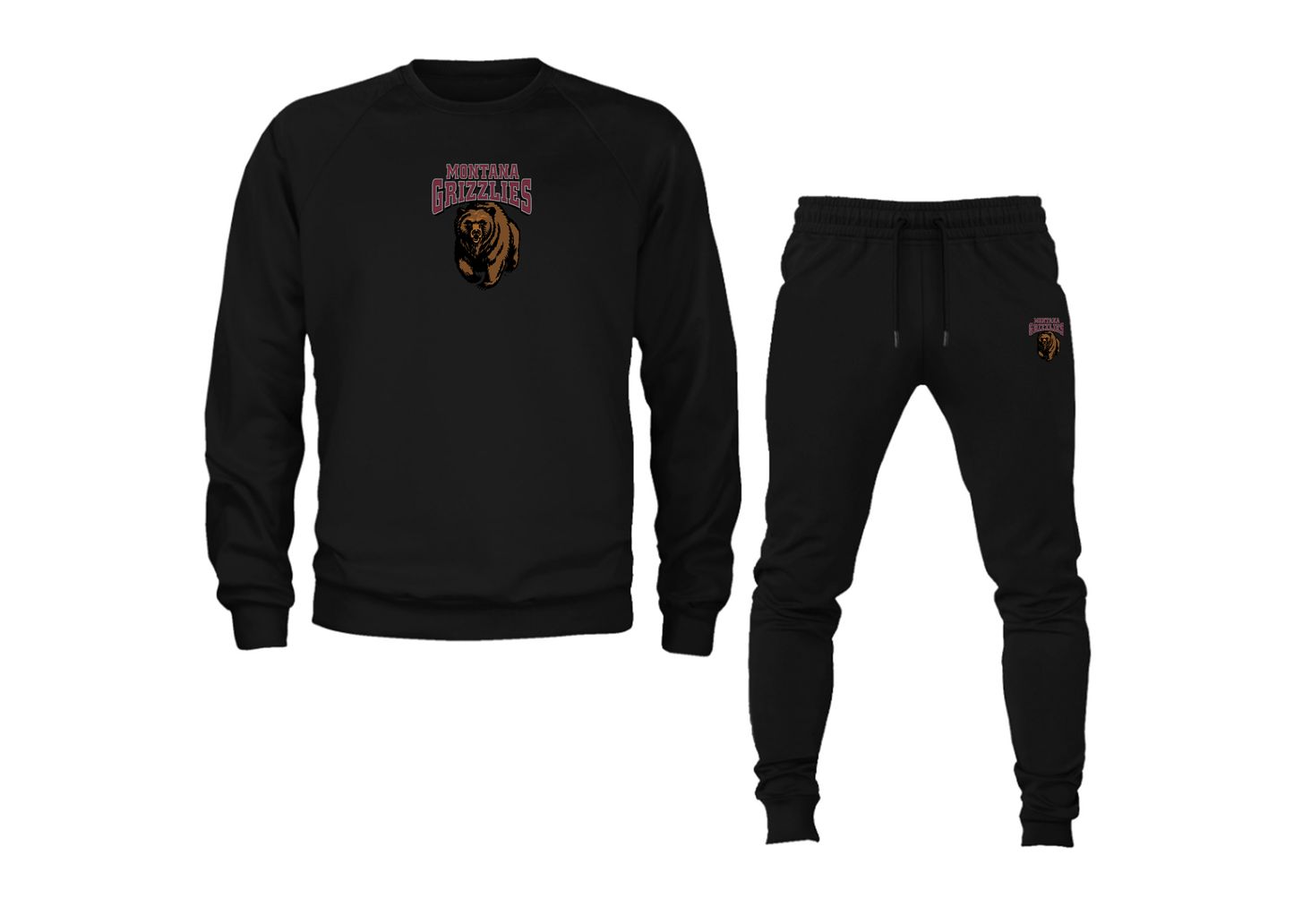 Men's Montana Grizzliesl Crewneck Sweatshirt Joggers Suit