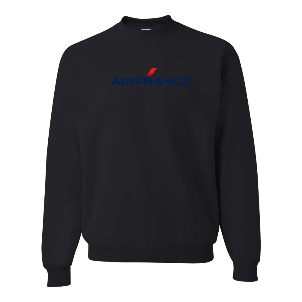 Men's Air France Logo JERZEES NuBlend Crewneck Sweatshirt