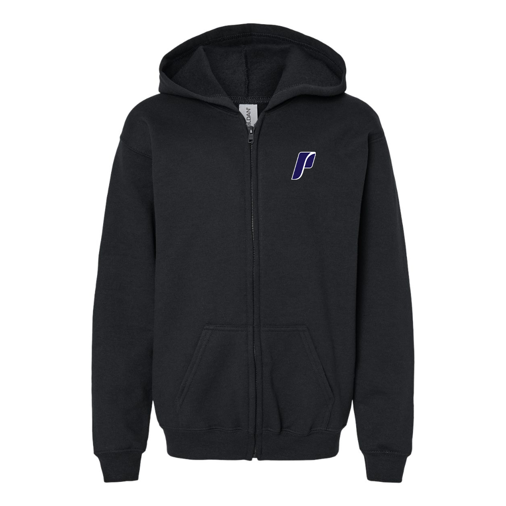 Gildan Heavy Blend Youth Portland Pilots Logo Full Zip Hooded Sweatshirt