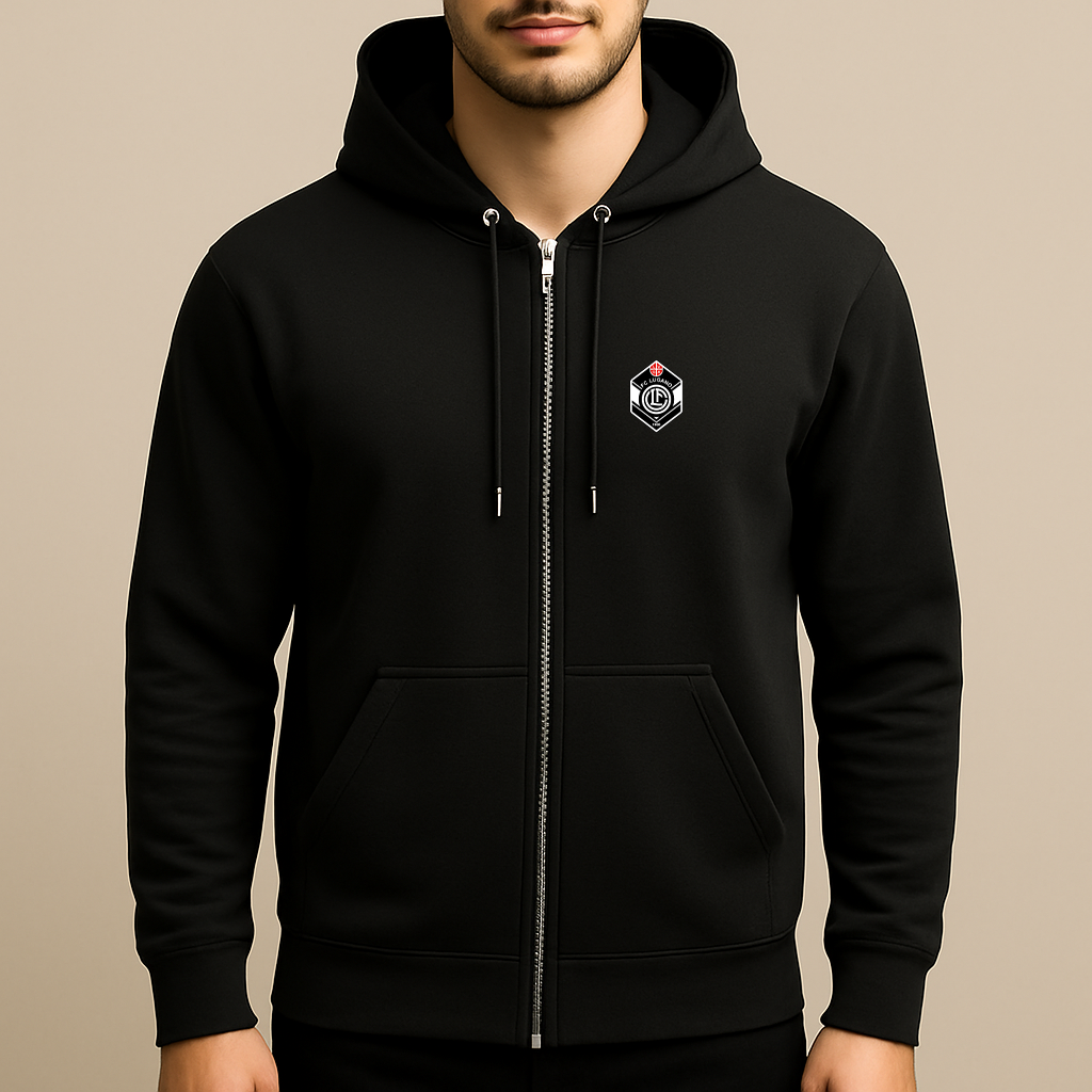 Men's FC Lugano Soccer Logo Zipper Hoodie