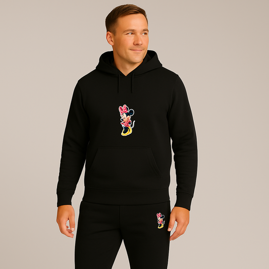 Men's Minnie Mouse Cartoon Hoodie Joggers Set