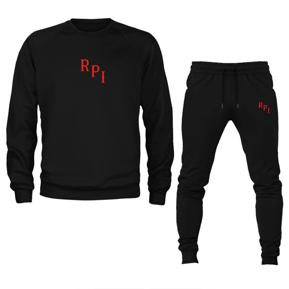 Men's RPI Engineers Logo Crewneck Sweatshirt Joggers Suit