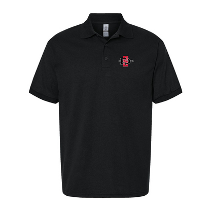 Men's San Diego State Aztecs Logo Gildan Dry Blend Jersey Polo