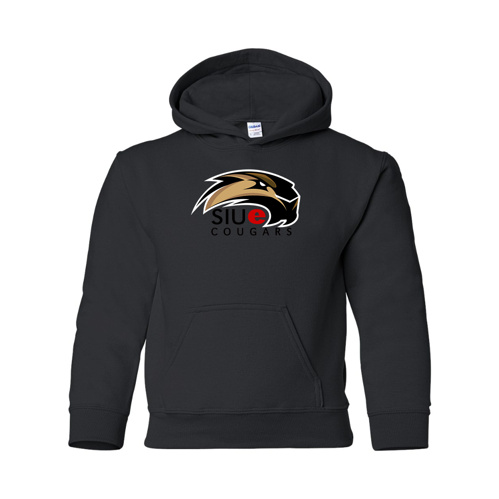 Youth SIU Edwardsville Cougars Logo Gildan Heavy Blend  Hooded Sweatshirt