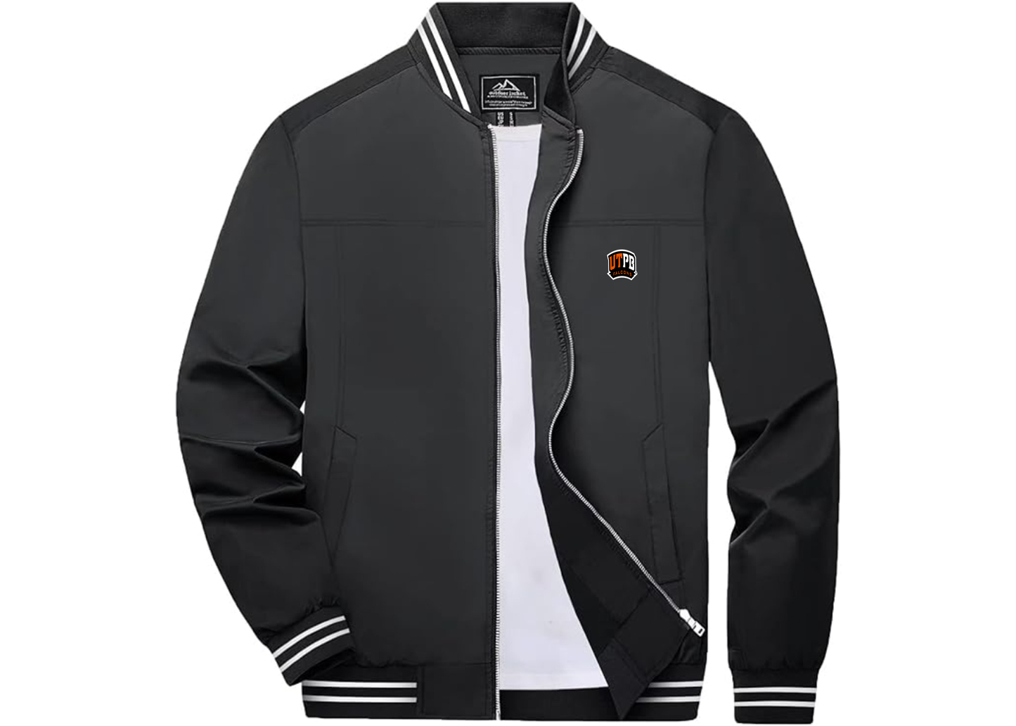 Men's UTPB Falcons Lightweight Zip-Up Ribbed Collar and Cuffs Bomber Jacket